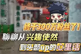 终于300万粉丝了！聊聊从兴趣使然到头部up的心里话 愿真诚永存