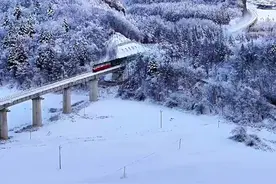 雪后的本桓铁路如同一幅精美的画卷，展现了大自然的壮丽与宁静。雪花纷飞，覆盖了整个铁路线，仿佛给大地披上了一层洁白的纱衣。列车在雪中穿行，窗外是连绵的山脉和被雪覆盖的田野，景色如诗如画。#大东北的雪 #一场大雪美如画 #带你看雪景 #下雪了 #你的城市下雪了吗视频封面