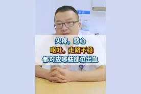 不同部位出血症状不同 1、壳核及基底节区出血：最常见的高血压脑出血部位，多损及内囊。患者常常头和眼转向出血病灶侧，出现偏瘫、偏身感觉障碍和偏盲。如果出血侧为优势半球，有可能失语。出血对侧的肢体发生瘫痪，早期瘫痪侧肢体肌张力、腱反射降低或消失，以后逐渐转高，上肢呈屈曲内收，下肢伸展强直，腱反射转为亢进，可出现踝阵挛，病理反射阳性，为典型的上运动神经元性偏瘫；
2、桥脑出血：突然起病，在数分钟内进入深度昏迷，病情危重。两侧瞳孔极度缩小，呈针尖样，为其特征性体征；
3、小脑出血：轻型患者起病时神志清楚，常诉一侧后枕部剧烈头痛和眩晕，呕吐频繁，发音含糊，眼球震颤。肢体常无瘫痪，但病变侧肢体出现共济失调；
4、脑叶皮质下出血：症状与血肿大小有关，一般出现头痛、呕吐、畏光和烦躁不安等症状，相应的脑叶神经缺损表现也比较突出。血肿扩大，颅高压症状明显。不同脑叶出血的临床表现也不同。例如，额叶出血可引起精神症状，如躁动、怀疑、对侧偏瘫、运动失语症等。顶叶出血可引起对侧感觉障碍，颞叶出血可引起感觉失语症、精神症状等。枕叶出血是最常见的偏盲。大叶出血的一般症状较轻，预后较好。
#脑出血 #脑出血偏瘫视频封面