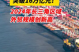 突破16万亿元！2024年长三角区域外贸规模创新高 #长三角 #外贸视频封面