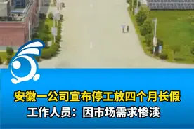 安徽一公司宣布停工放四个月长假，期间薪资待遇按本地最低工资标准发放，工作人员：因市场需求惨淡视频封面