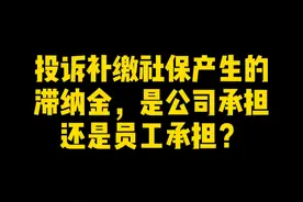 投诉补缴社保产生的滞纳金，是公司承担还是员工承担？ #社保 #社保知识 #社保断缴 #社保补缴 #退休视频封面