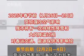 2025第一场寒潮来袭！威海春节将迎大范围雨雪天气，中到大雪局部暴雪！最低-11℃，过年返乡请注意交通安全#春运
