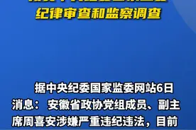 安徽省政协党组成员、副主席周喜安接受中央纪委国家监委纪律审查和监察调查视频封面