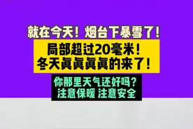 12月7日 山东烟台 就在今天！烟台下暴雪了！局部超过20毫米！你那里天气还好吗？
注意保暖 注意安全视频封面