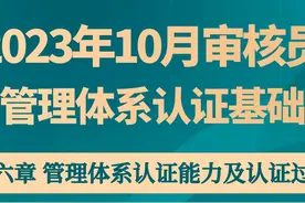 【1-1】CCAA审核员备考 2023年版《管理体系认证基础》第六章精讲视频封面