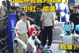 一定要看到最后！小蓝冲着裁判就来了 小红：偷袭#2025世界机器人大会