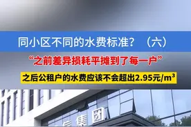 同小区不同的水费标准？（六）德信盛全物业杭州分公司张经理表示之前是把差异损耗平摊到了每一户的账单上，之后公租户的水费应该不会超出2.95元/m³#浙江dou知道 #水费 #公租房视频封面