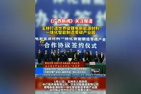 1月12日，广西卫视《广西新闻》关注报道：玉林市与中广核风电、华友公司签订合作协议，共建龙潭产业园区源网荷储一体化试点项目#新能源 #玉林视频封面