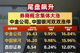 尾盘飙升，券商概念集体大涨，中金公司、中国银河双双涨停（记者：南深 牛思若）#券商概念 #中金公司视频封面
