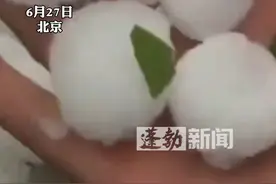 昨天下午北京延庆突降暴雨+冰雹，冰雹直径最大达2厘米左右，不少市民穿着短袖上街铲冰 #北京 #冰雹 #北京延庆突降冰雹视频封面