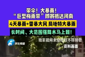 6月17日（发布）河南，带伞！大暴雨！“巨型梅雨带”即将抵达河南，4天暴雨+雷暴大风 局地特大暴雨，长时间、大范围强降水马上到！#河南dou知道 #河南天气 #暴雨