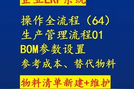 物料清单 erp物料清单 erp的bom erp系统物料清单 物料清单视频封面