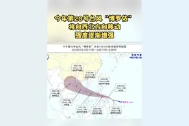 今年第20号台风“博罗依” 将向西北方向移动 强度逐渐增强 