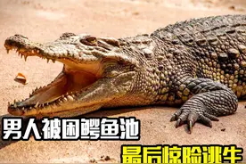 男人被困鳄鱼池，最后惊险逃生视频封面