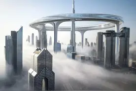 【迪拜想围绕世界最高楼建3000米大圈】近日，迪拜一家建筑公司分享了最新概念设计方案，围绕世界第一高楼哈利法塔建造一座高550米、周长约为3千米的环形建筑。视频封面