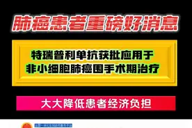 国家药品监督管理局批准特瑞普利单抗应用于II-III期非小细胞肺癌围手术期治疗，将大大降低患者花费。既往批准的药物都是进口药物，价格昂贵。
2023年6月ASCO会议首次报道NEOTORCH研究结果，纳入II-III期EGFR/ALK野生型肺小细胞肺癌，均为中国患者，为随机对照III期研究，结果显示，接受特瑞普利单抗联合化疗围术期治疗的患者，疾病复发、进展或死亡风险降低达60%。肿瘤完全缓解率达到24.8%
不论PD-L1表达状态如何，II-III期野生型非小细胞肺癌患者均可从免疫联合化疗围手术期治疗中获益。（该研究排除了EGFR/ALK突变患者）
获批应用是第一步，预计很快就会进入医保报销！#肺癌 #药物 #特瑞普利单抗 #科普视频封面