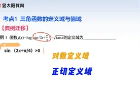 P117考点1三角函数的定义域与值域例1
对数定义域、根式定义域