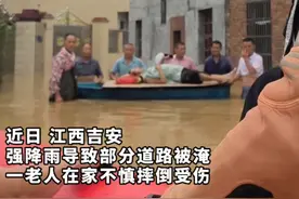 道路被淹老人头部受伤，邻居与消防接力救援！ @吉安消防 （胡春辉）视频封面