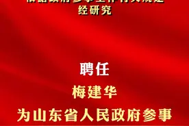 山东省政府聘任梅建华为省政府参事#重要通知 #权威发布视频封面
