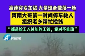 1月8日（发布）高速突发车祸，大量现金散落一地，河南大哥第一时间停车救人，组织老乡帮忙捡钱，“都是给工人过年的工钱，绝对不能动” #河南dou知道视频封面