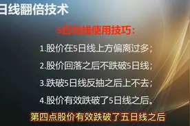 五日线定买卖，短线翻倍技术，必须要做到惟精惟一！
