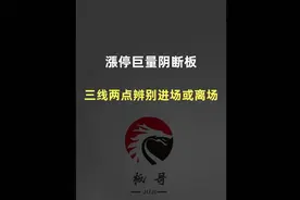 漲停后巨量阴断板，通过三线两点辨别主力是出货还是洗盘。 #财经视频封面