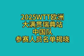 2025WTT瑞典大满贯：中国乒乓球队豪华阵容亮相 ，太震撼了！