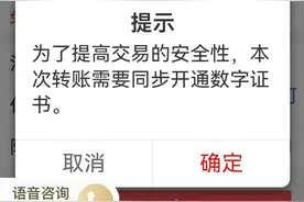 手机银行转账，突然跳出让人懵圈提醒，大堂经理都蒙了图片