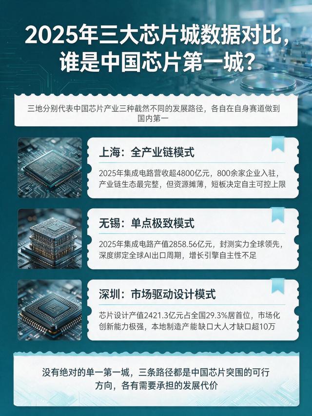 模式不同短板各异，上海无锡深圳，谁才是中国芯片第一城?