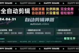 AI一键自动剪辑视频，免费的混剪、消重、比例模糊调整工具！视频封面