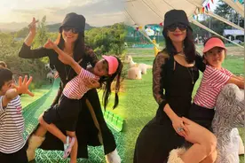 章子怡带儿女庆六一！母子三人罕见同框，4岁儿子真容曝光像汪峰视频封面