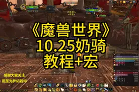 魔兽世界正式服10.25版本奶骑教程宏讲解，感谢大家支持关注。视频封面