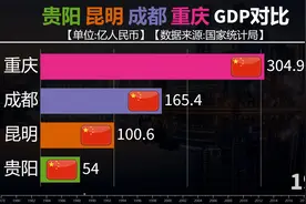 西南四城发展速度！贵阳昆明成都重庆GDP对比视频封面