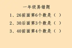 一年级易错题，求一个数字的前面或者后面第几个数字是几的题。视频封面