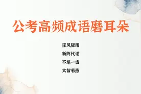 公考高频成语磨耳朵，狂风骤雨、新陈代谢、不堪一击、大智若愚视频封面