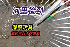 野外小河里捡到一个潜艇玩具，有电机驱动，但是真的可以水中游吗视频封面