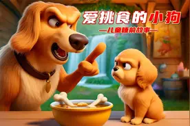 儿童故事《爱挑食的小狗》3-6岁儿童睡前小故事，有声绘本视频封面