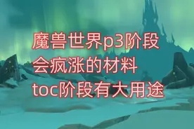 魔兽世界p3阶段会疯涨的材料，toc阶段有大用途视频封面