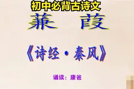 初中必背古诗文：先秦《蒹葭》诵读：康爸视频封面