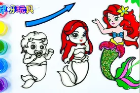 儿童简笔画：绘画美人鱼成长历程，看她如何一步步变成人鱼公主视频封面