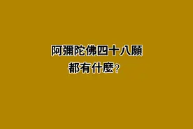 涨知识，你知道，阿弥陀佛四十八愿，都有什么？视频封面
