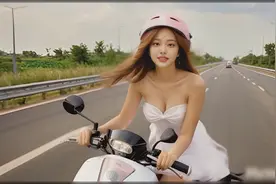 用AI生成机车美女视频封面