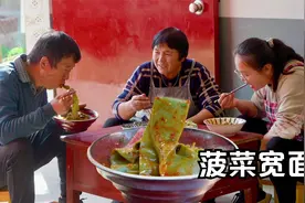 摘一把菠菜，吃一顿油泼菠菜宽面，光滑劲道又美味！视频封面