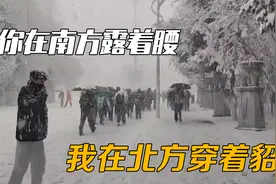 南北方的差异有多离谱，北方下着暴雪穿着貂，南方穿着短袖露着腰视频封面