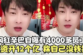 辛巴自曝公司情况，一年几千员工光工资要开12个亿，称自己没钱挣视频封面