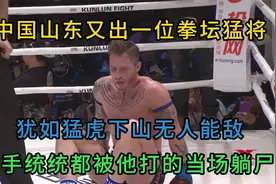 中国山东又出一员拳坛猛将，犹如猛虎下山无人能敌，KO多位老外！视频封面