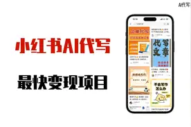 小红书AI代写，新手能快速拿到正反馈的项目。视频封面