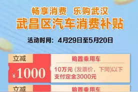 武昌区汽车消费补贴来了，最高补贴4000元！图片