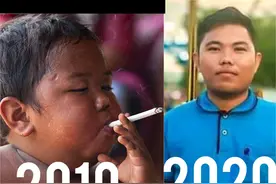 2岁成老烟枪，印尼男童曾1天抽40支烟，戒烟后身心大转变图片